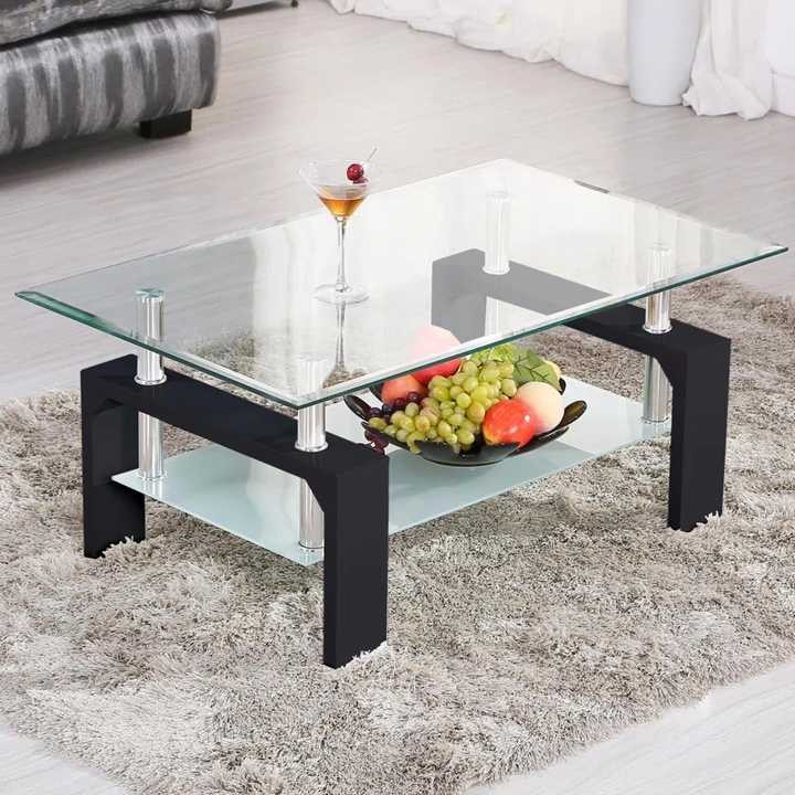 Modern Light Luxury High Quality Glass Center Table Living Room Furniture Coffee Table Accepting All Customizations