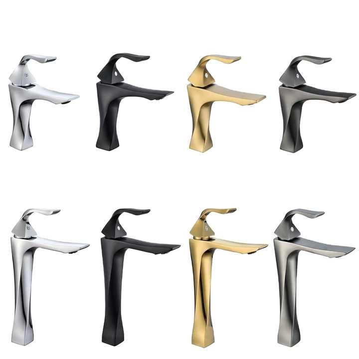 Modern Single-Handle Basin Faucet with Ceramic Valve Creative Design for Hot Cold Water Bathroom Toilet Washbasin Basin Faucets